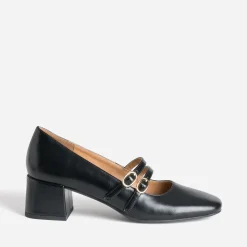 Babies noir double bride à talon