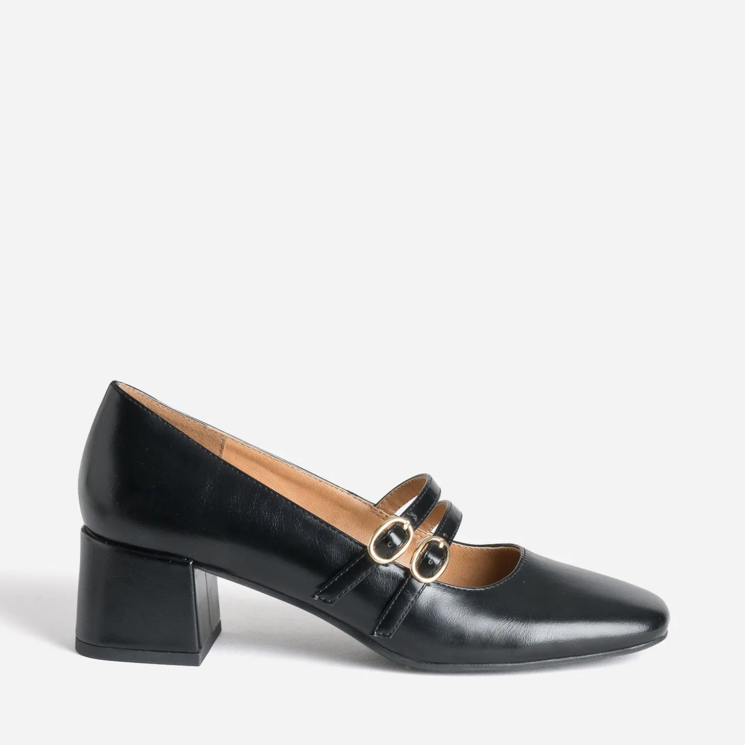 Babies noir double bride à talon