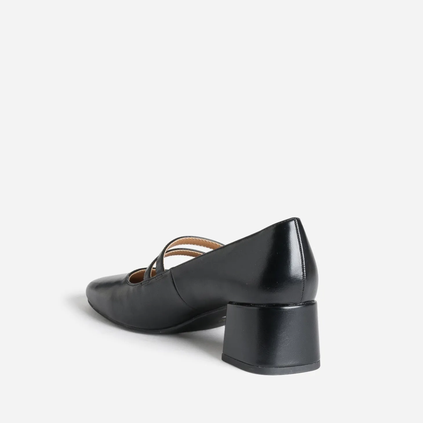 Babies noir double bride à talon