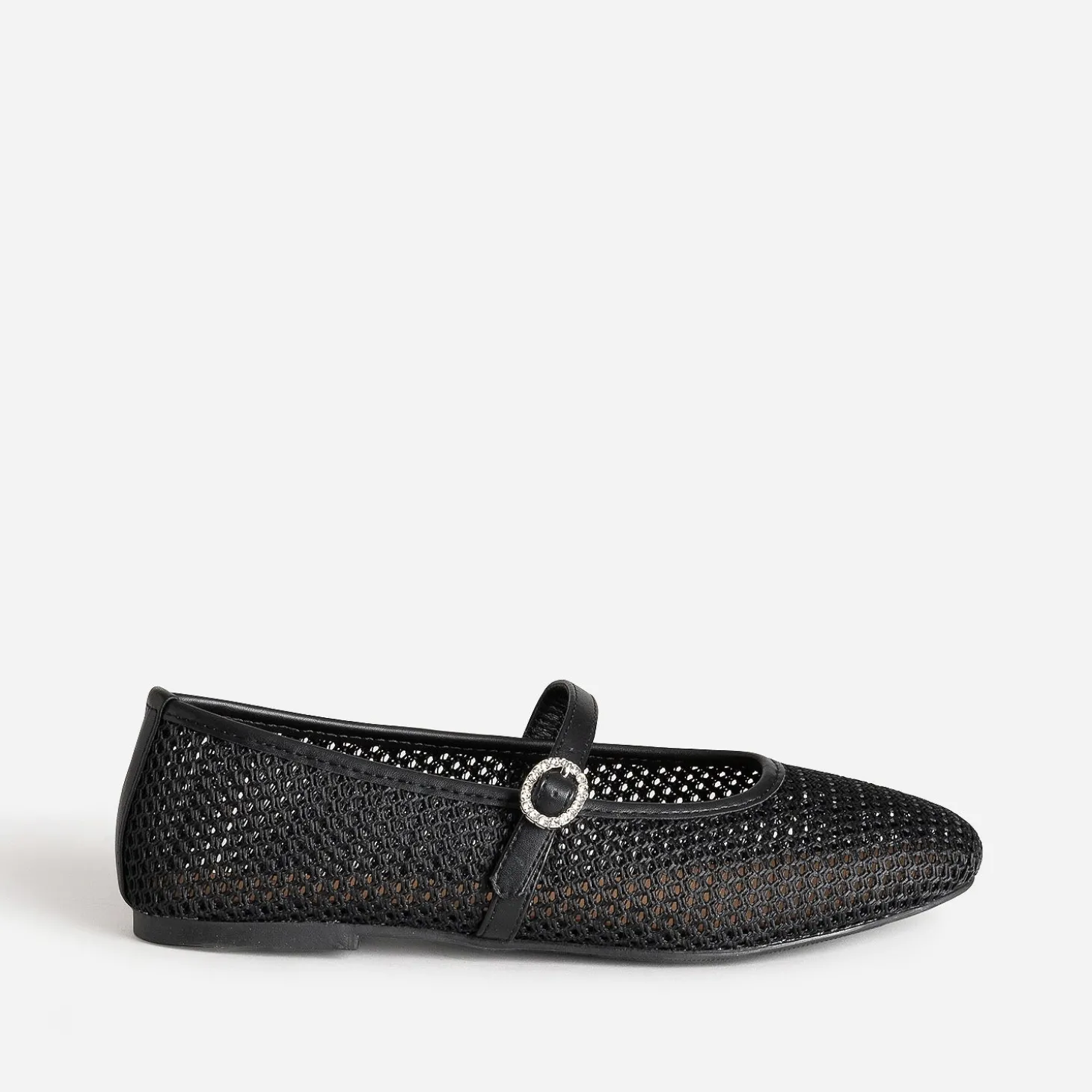 Babies noire résille tressée boucle strass