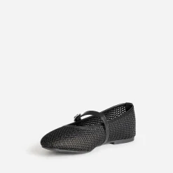 Babies noire résille tressée boucle strass
