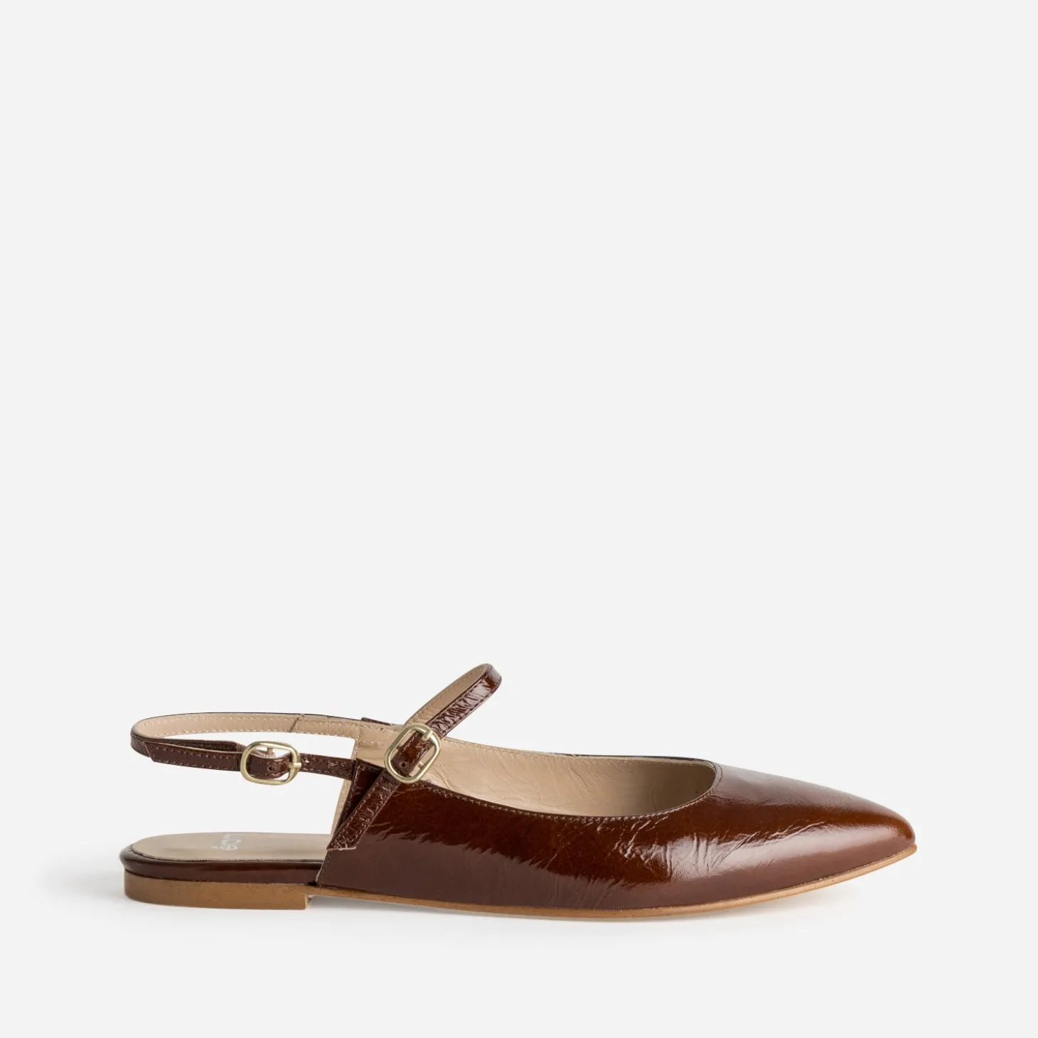 Babies slingback cognac cuir bout pointu