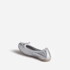 Ballerine BUGGY parme en cuir métallisé