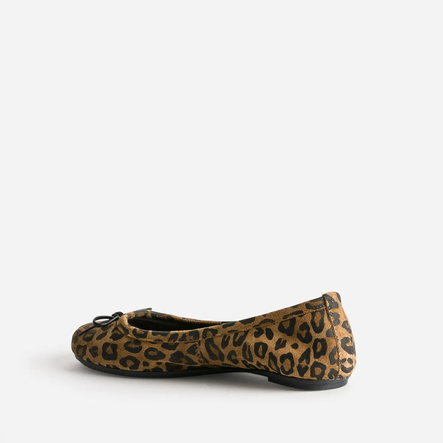 Ballerine camel cuir velours motif léopard