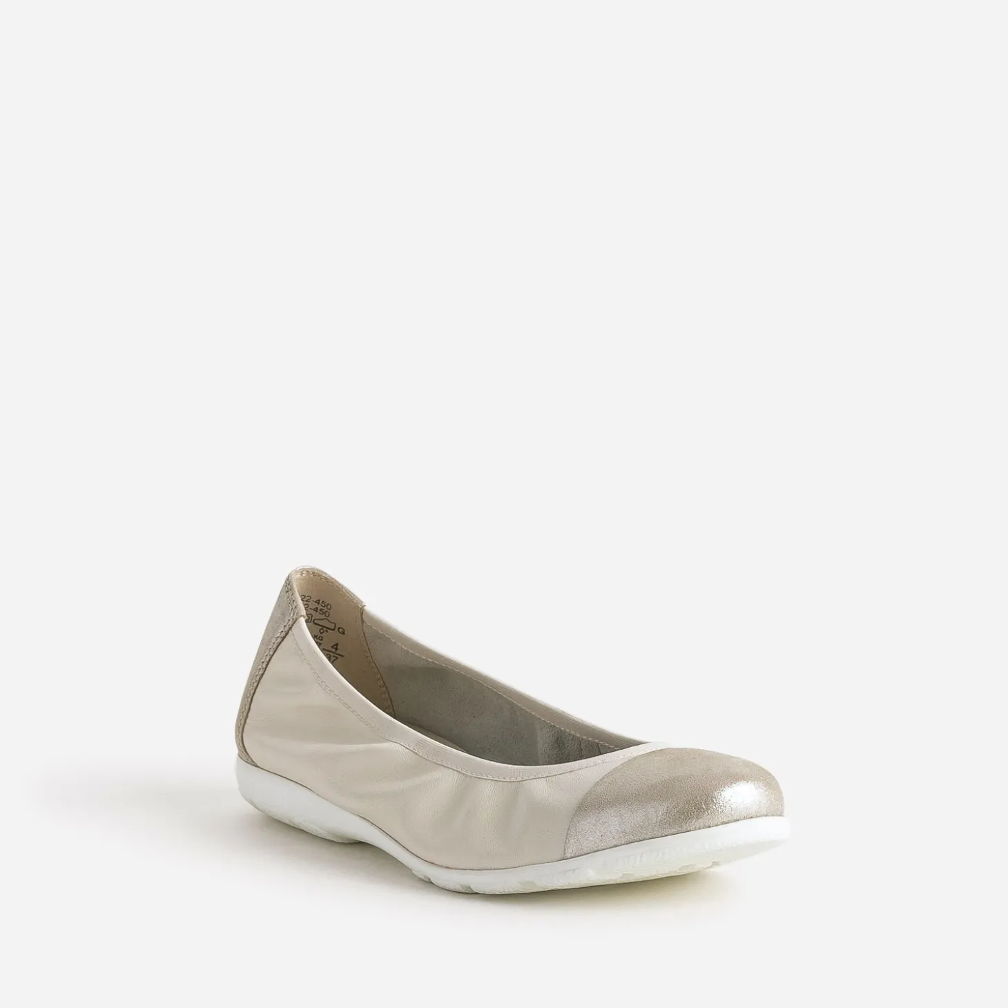 Ballerine CAPRICE beige élastiquée à bout irisé