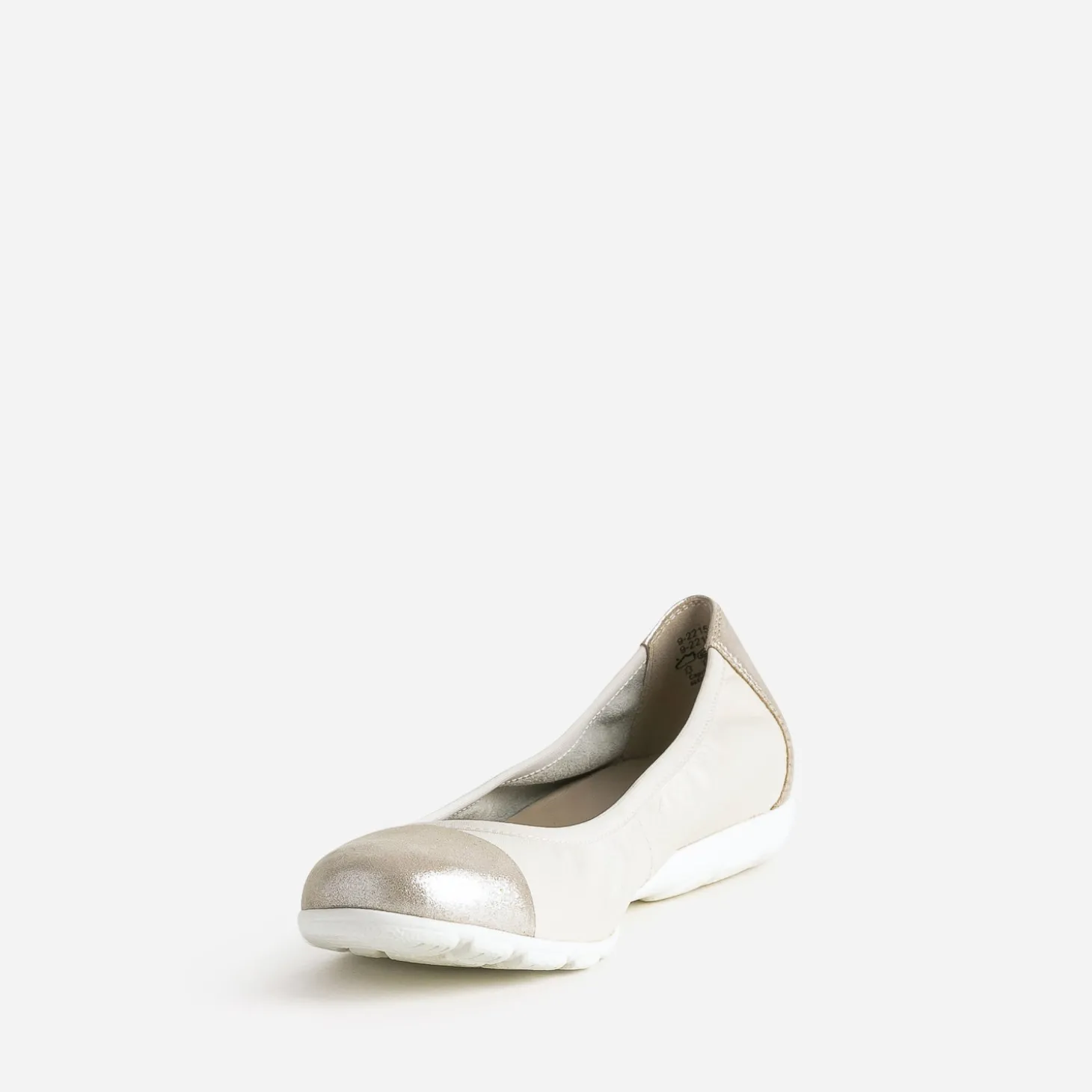 Ballerine CAPRICE beige élastiquée à bout irisé