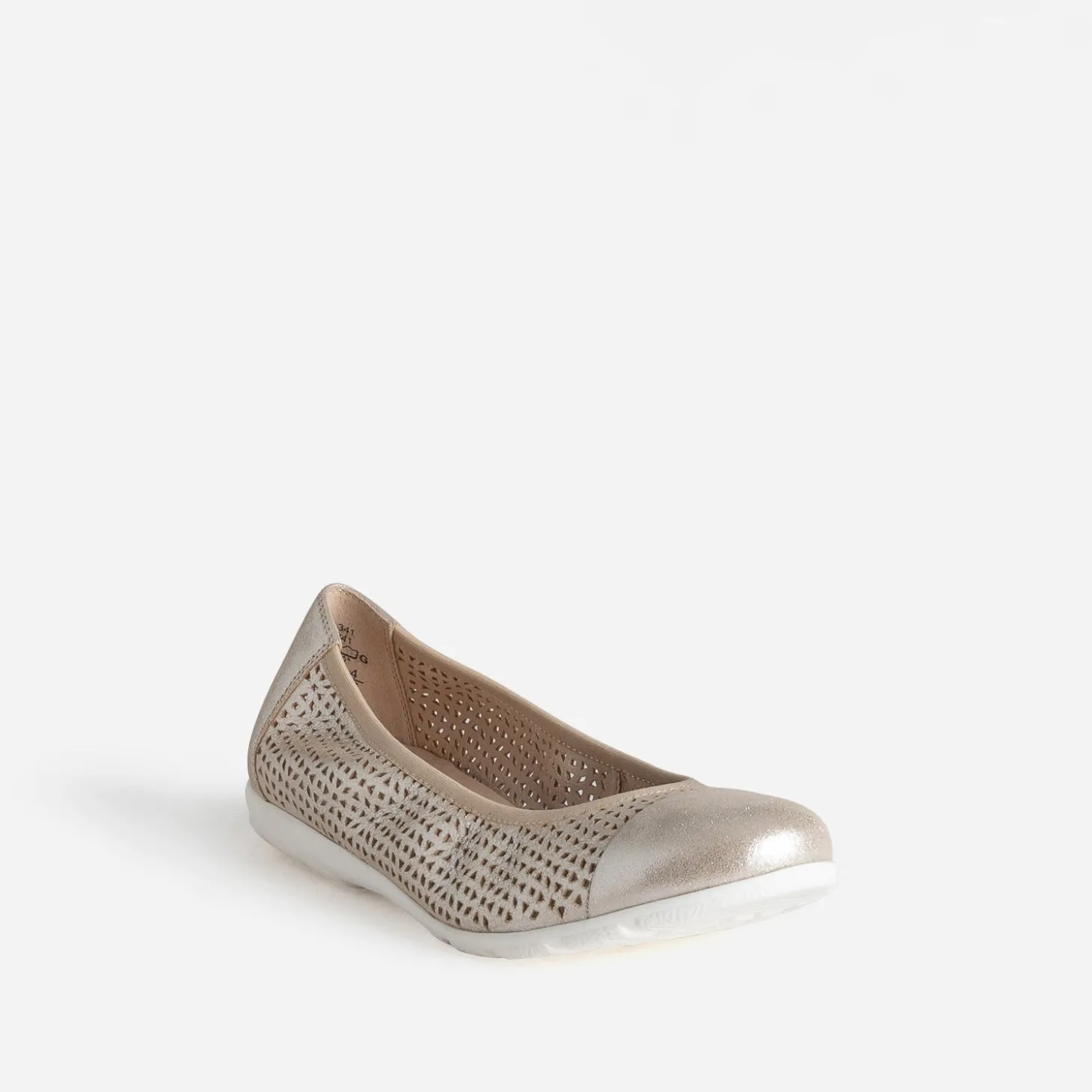Ballerine CAPRICE dorée élastiquée cuir ajouré