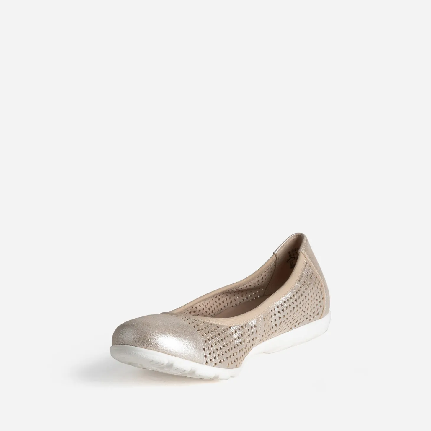 Ballerine CAPRICE dorée élastiquée cuir ajouré
