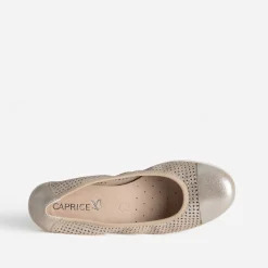 Ballerine CAPRICE dorée élastiquée cuir ajouré
