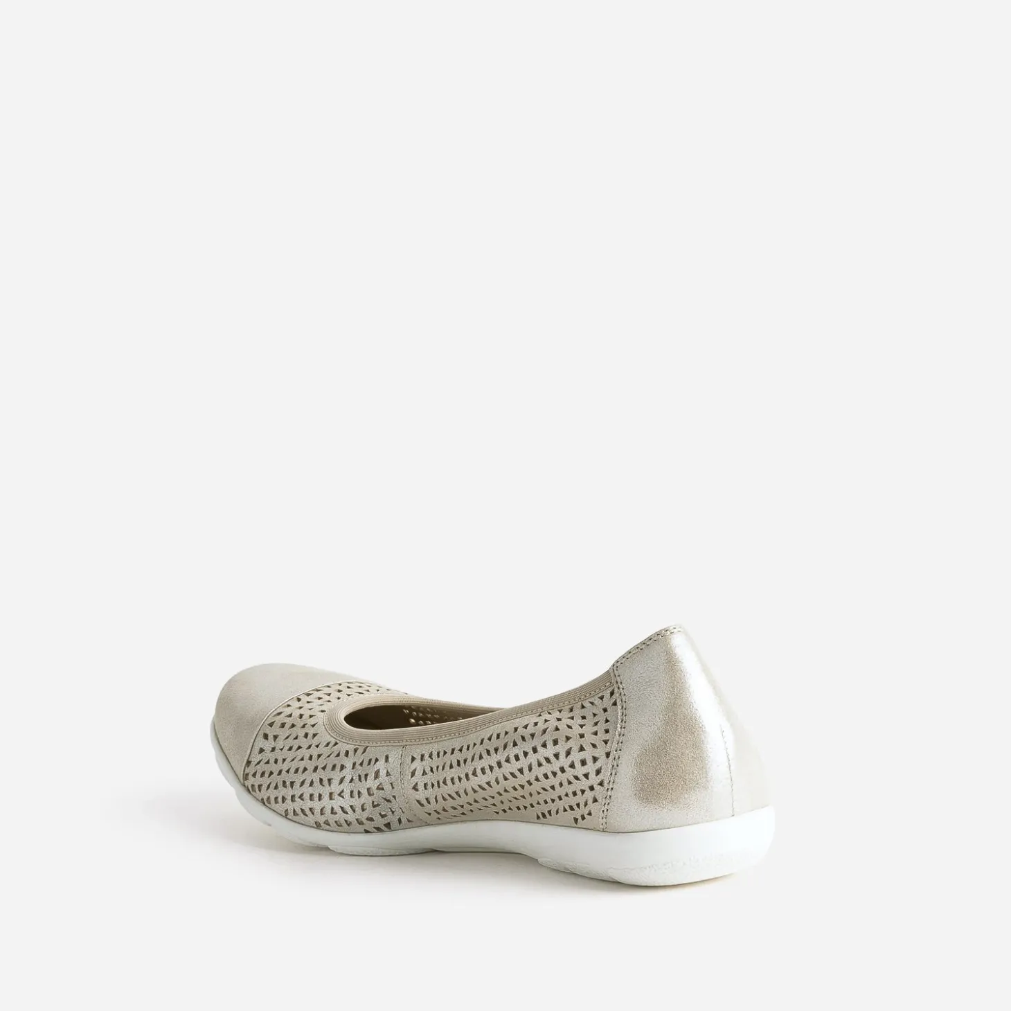 Ballerine CAPRICE dorée élastiquée en cuir perforé