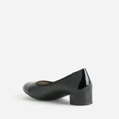 Ballerine CAPRICE noir cuir bout et talon vernis