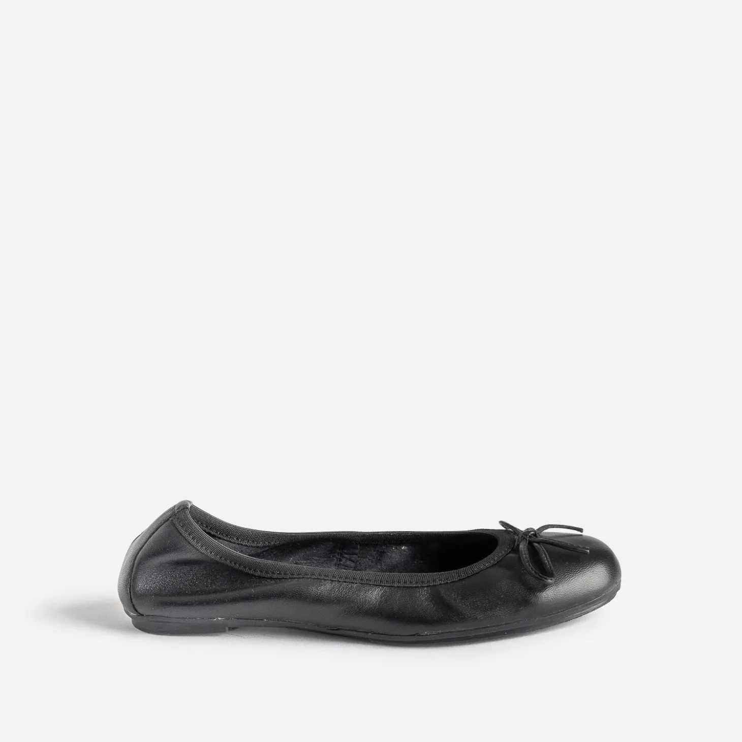 Ballerine éco-conçue BUGGY noire en cuir