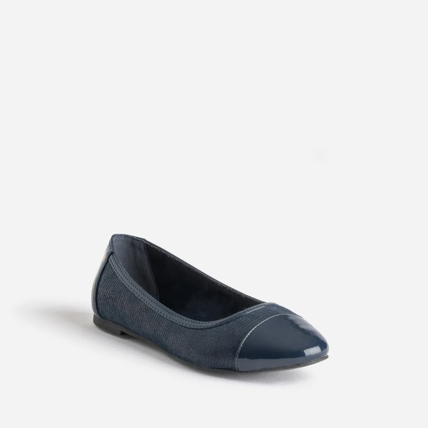 Ballerine marine effet python et verni