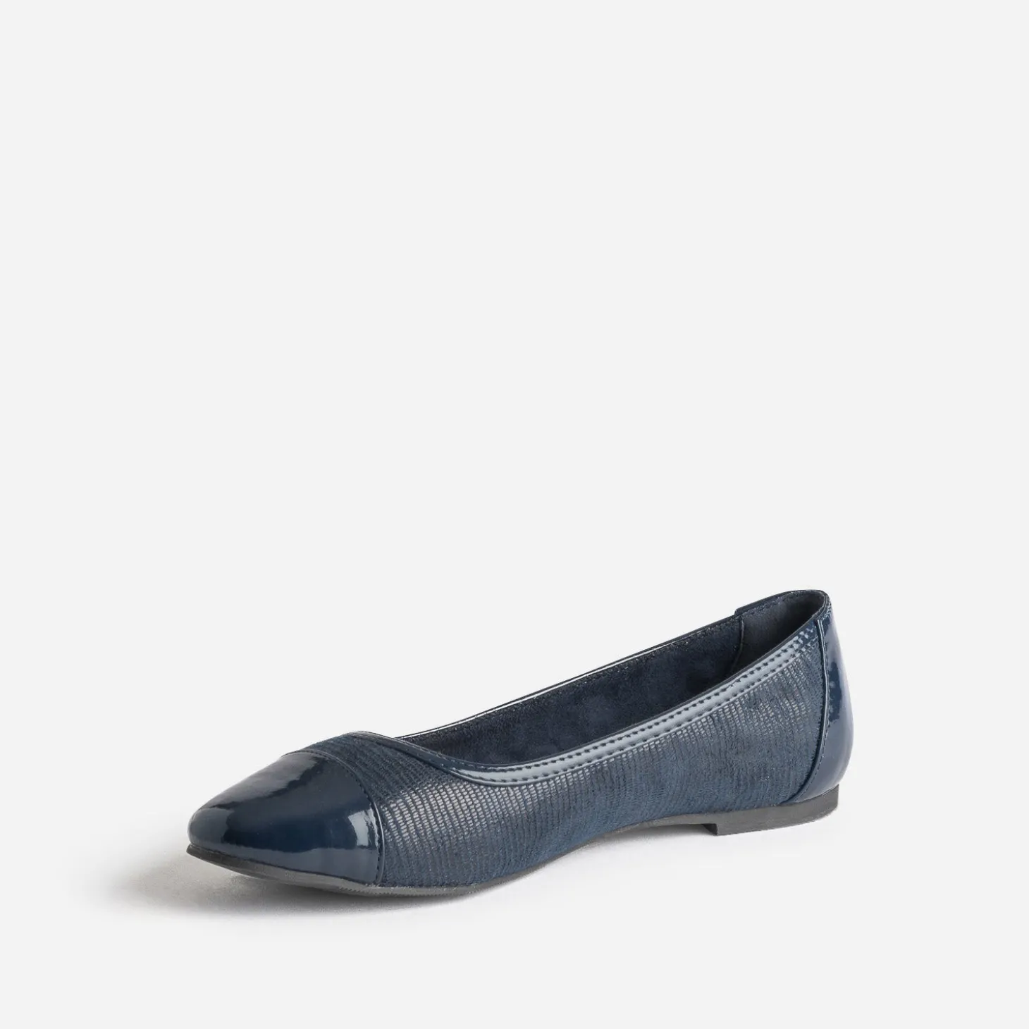 Ballerine marine effet python et verni
