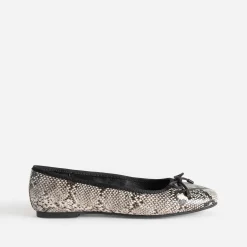 Ballerine noire imprimé effet python