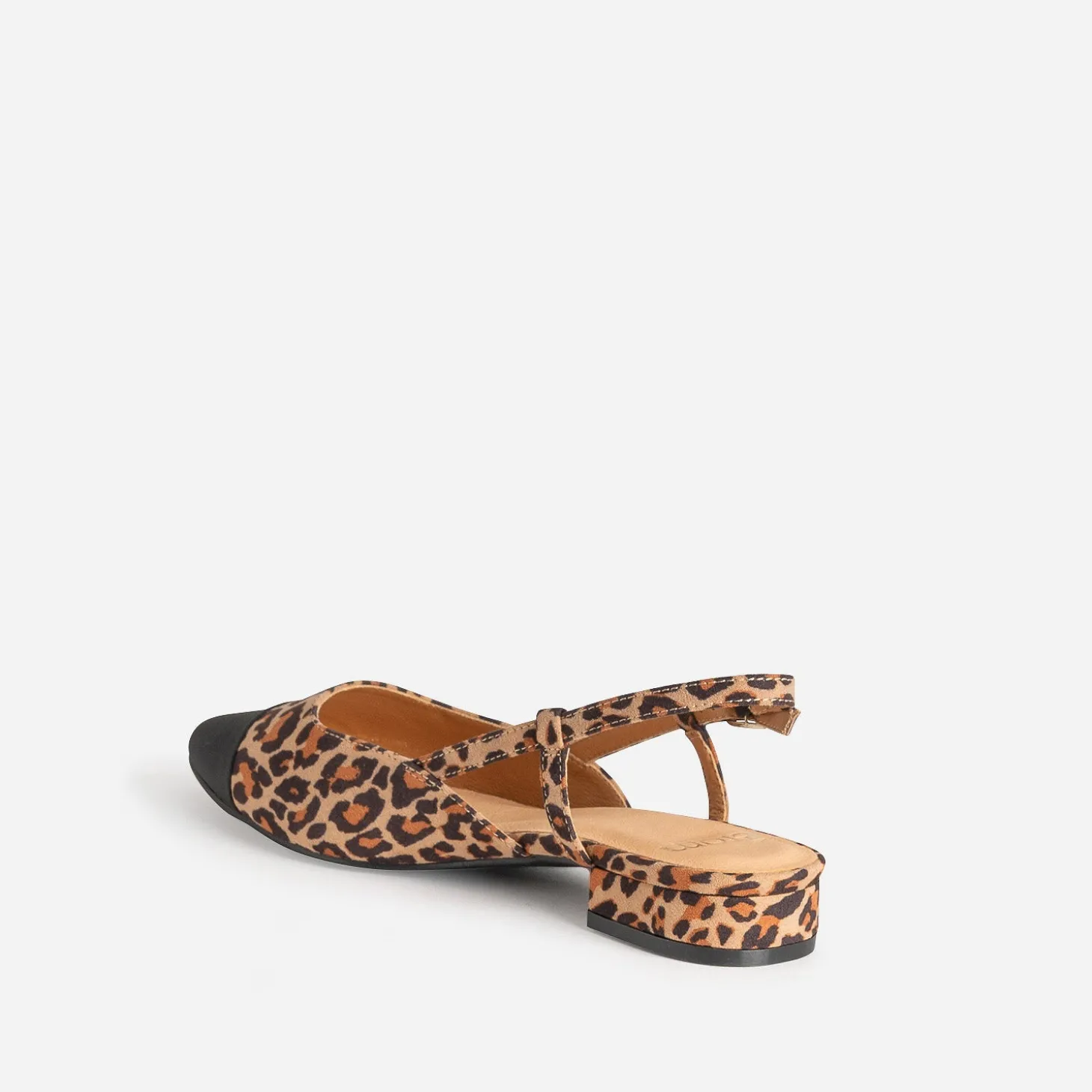 Ballerine slingback beige effet léopard