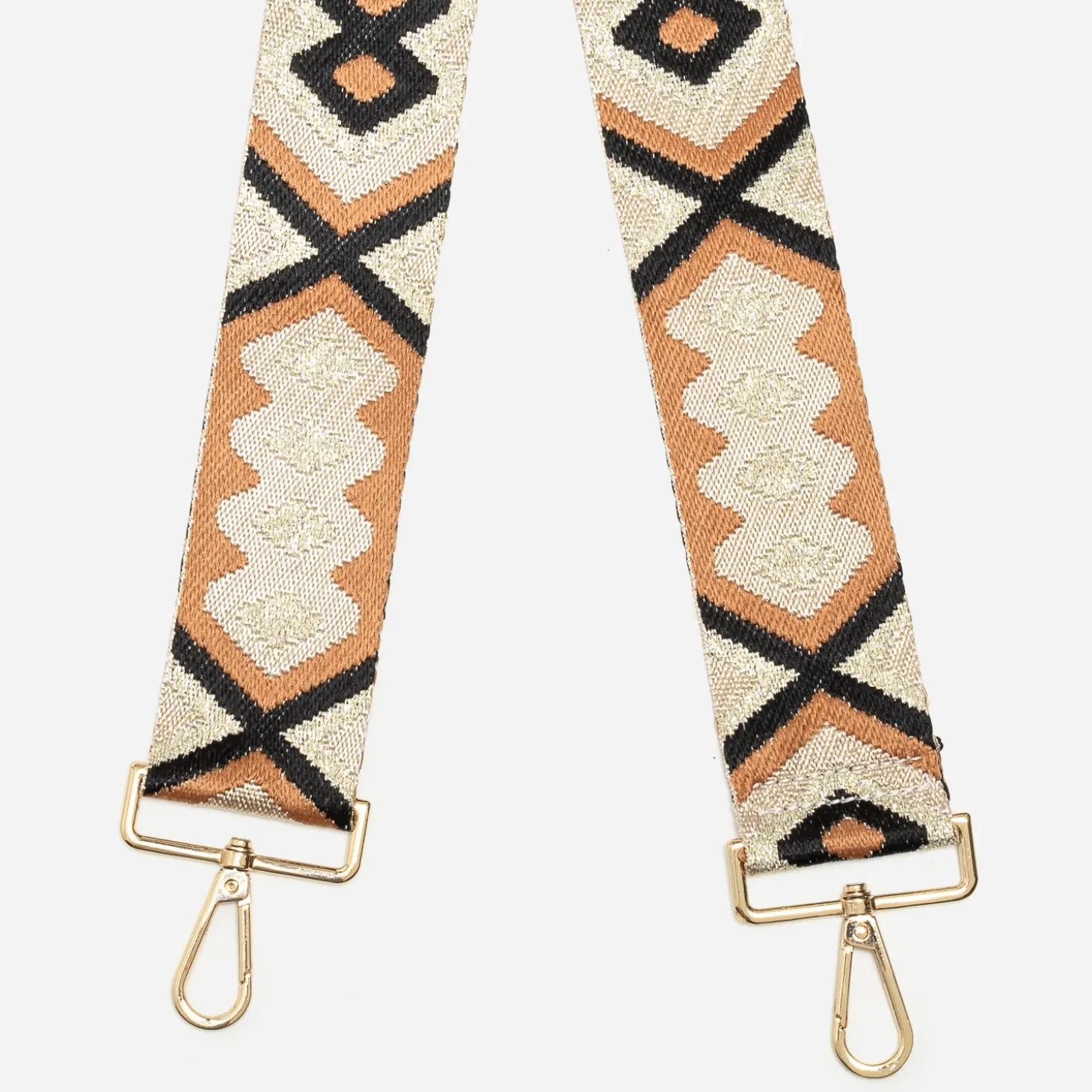 Bandoulière amovible beige ethno-chic pour sac