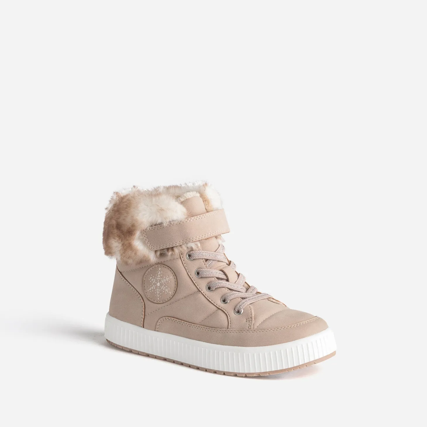 Basket BUGGY beige rosé fourrée