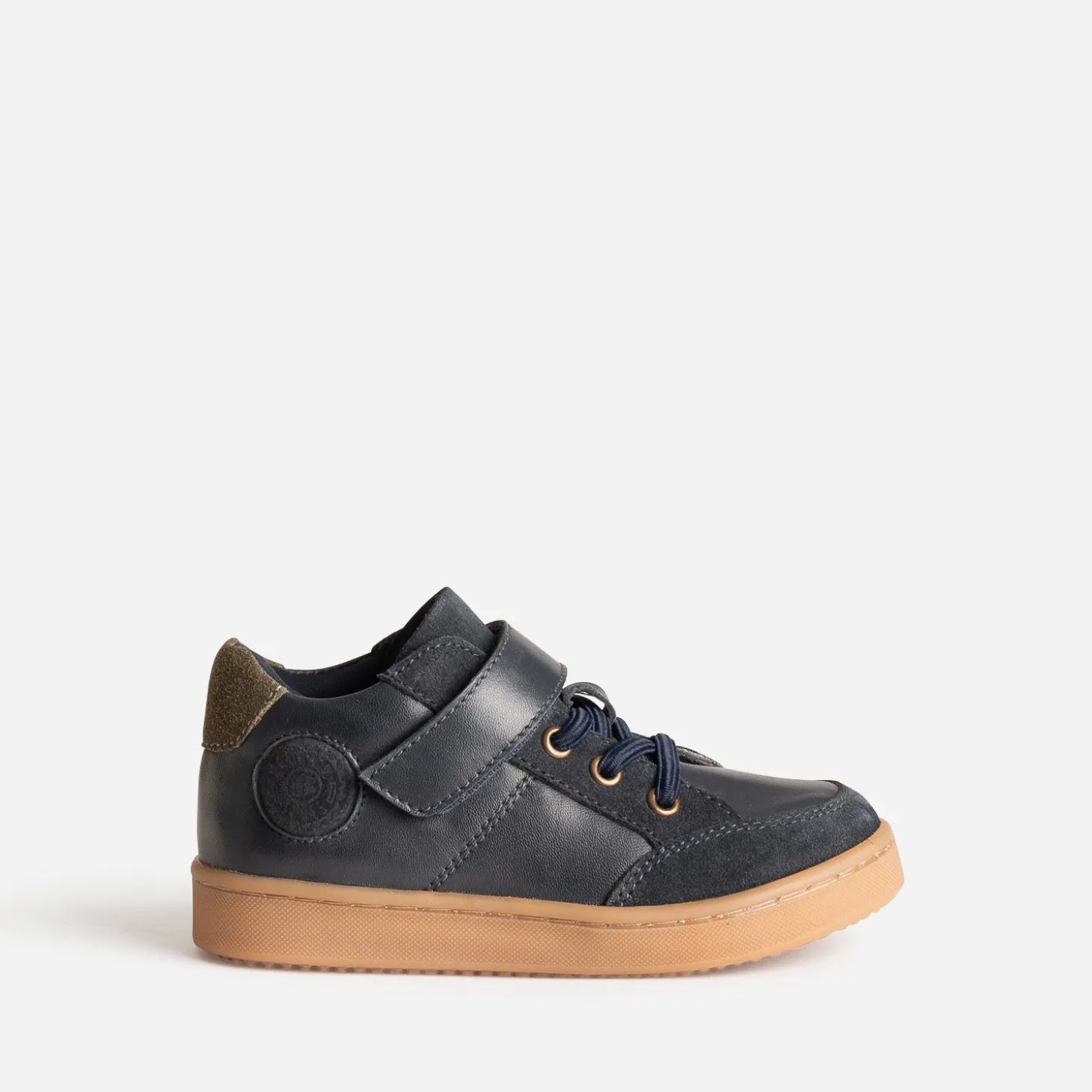 Basket BUGGY marine en cuir