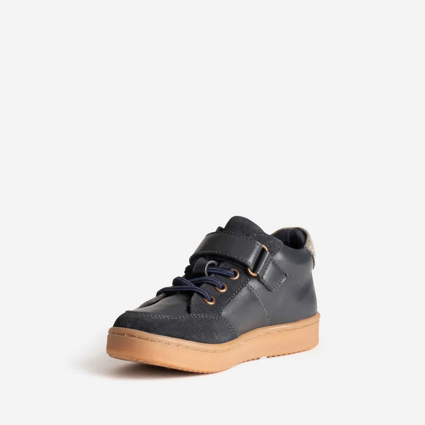 Basket BUGGY marine en cuir