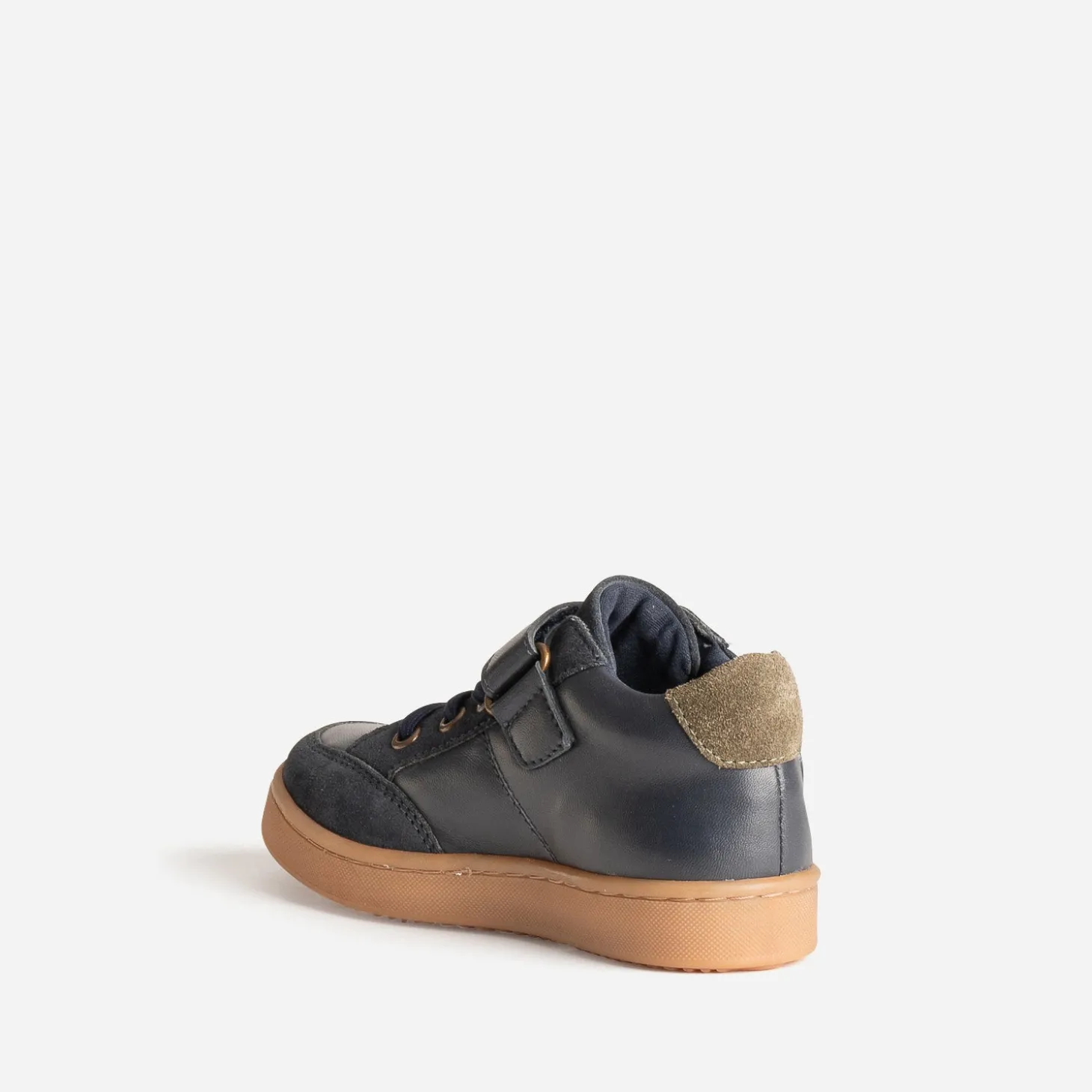 Basket BUGGY marine en cuir