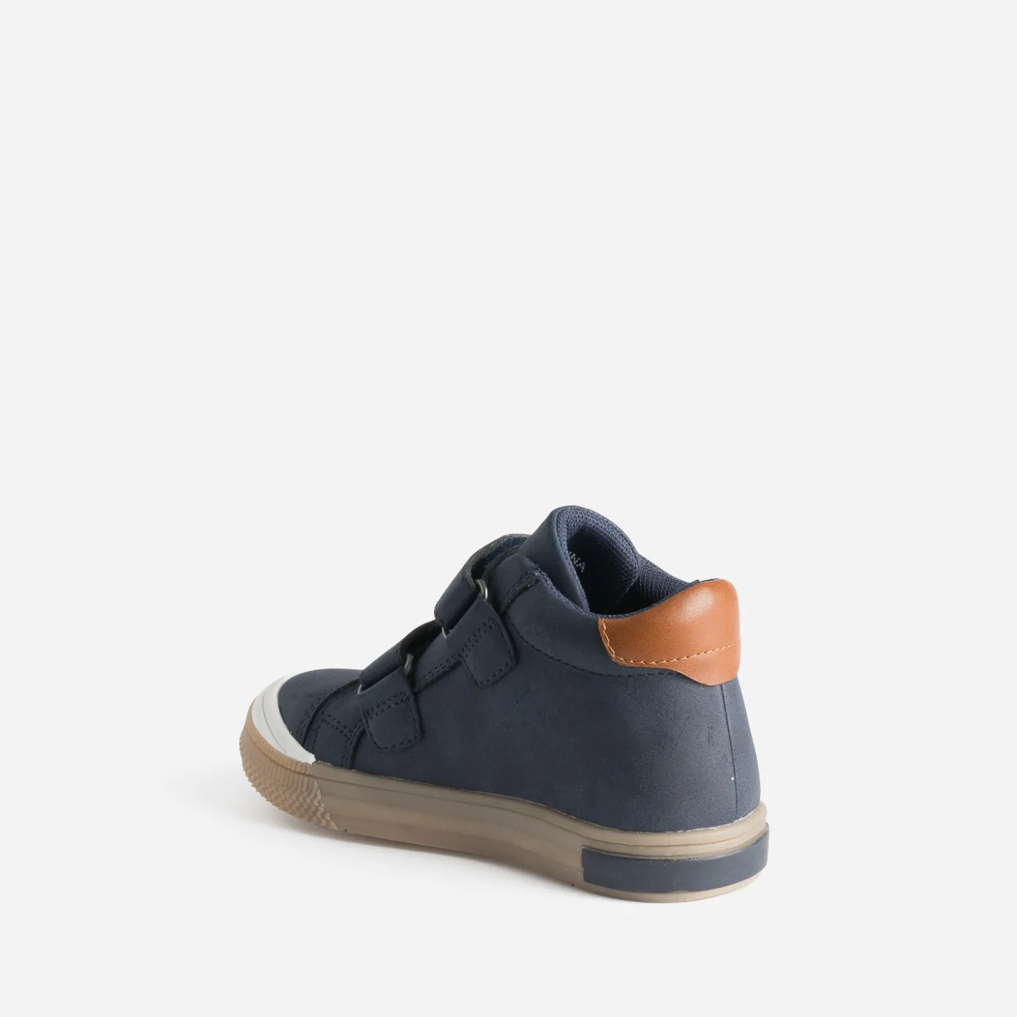 Basket BUGGY marine et motif chevrons gris