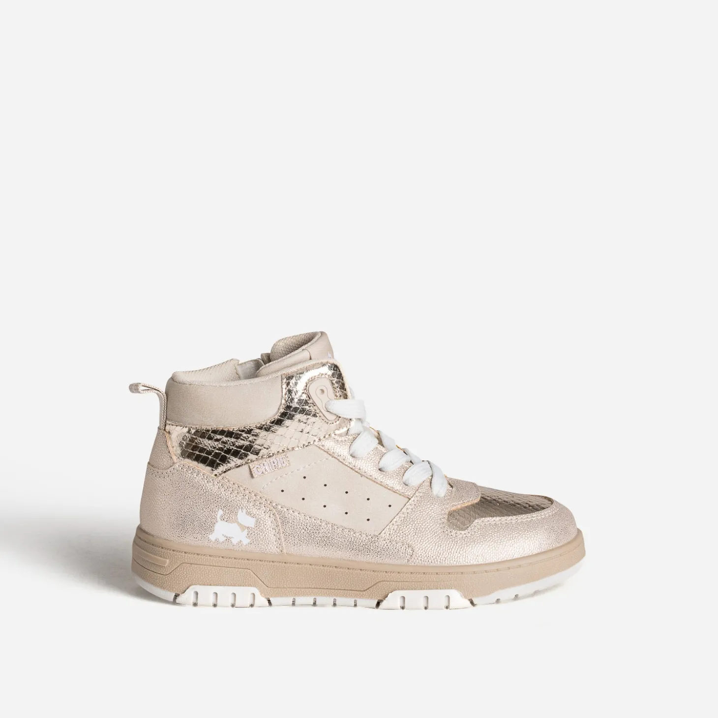 Basket CHIPIE beige et dorée bi-matière
