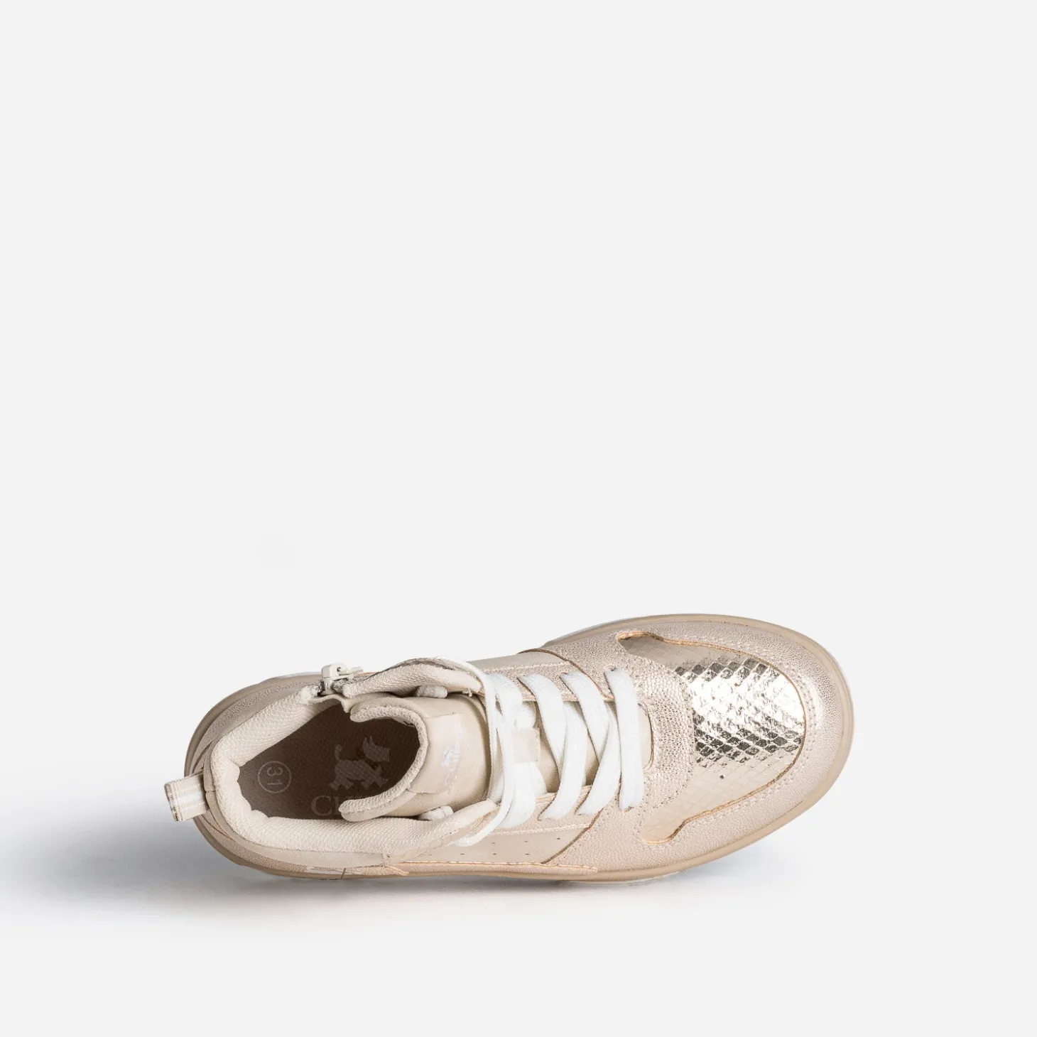 Basket CHIPIE beige et dorée bi-matière