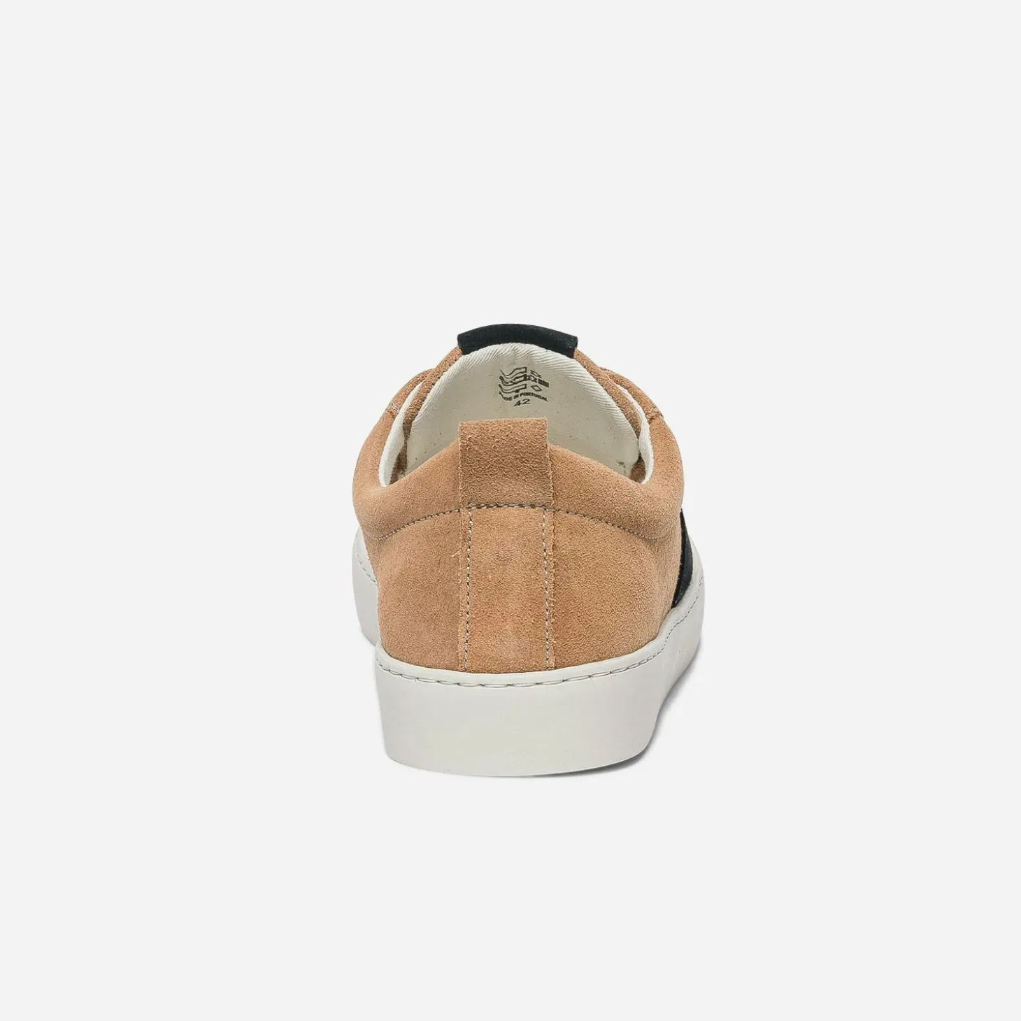 Basket cognac et marine en cuir velours éco-conçue