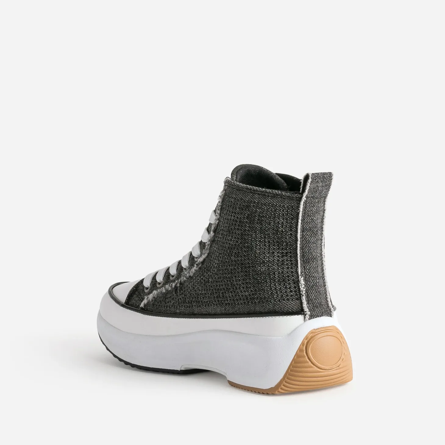 Basket KAPORAL grise denim strassé à plateforme