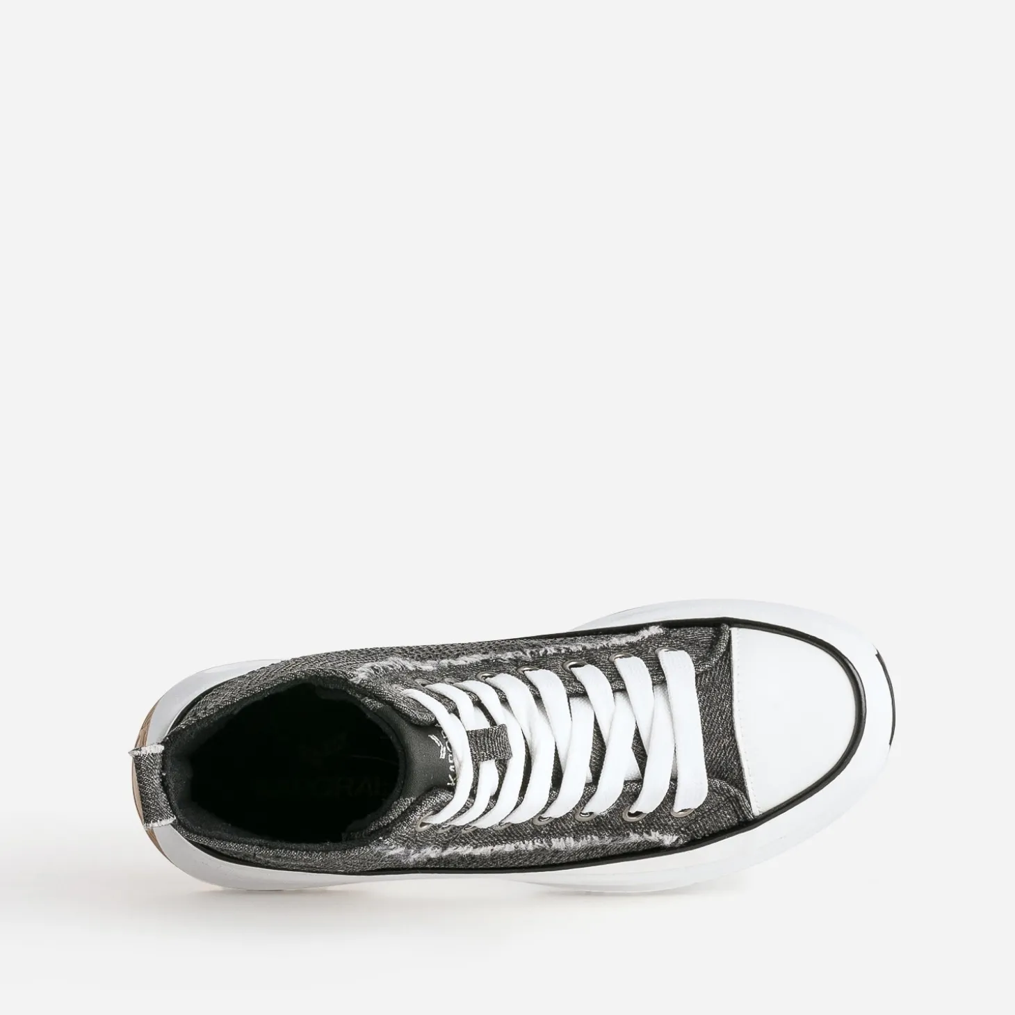 Basket KAPORAL grise denim strassé à plateforme