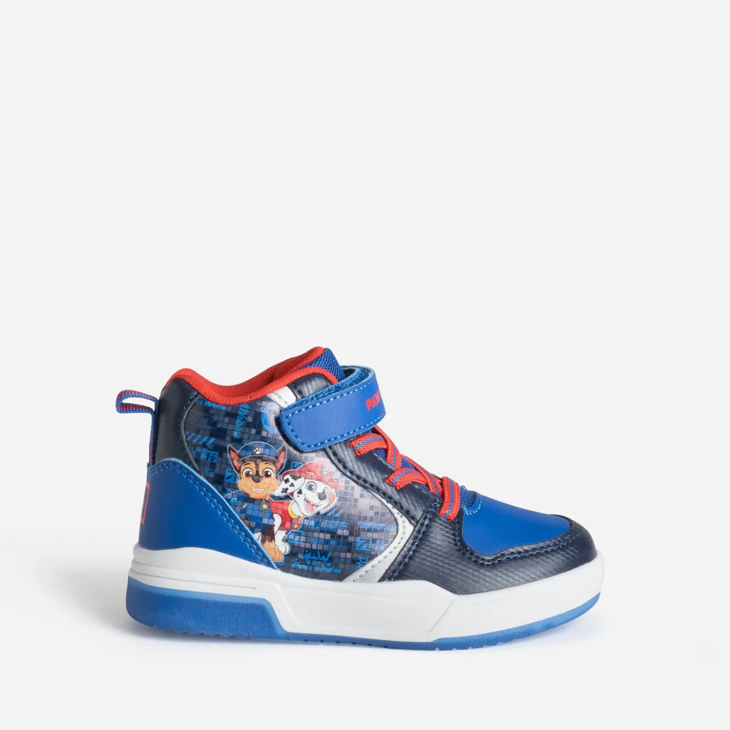 Basket montante PAT PATROUILLE bleue à scratchs
