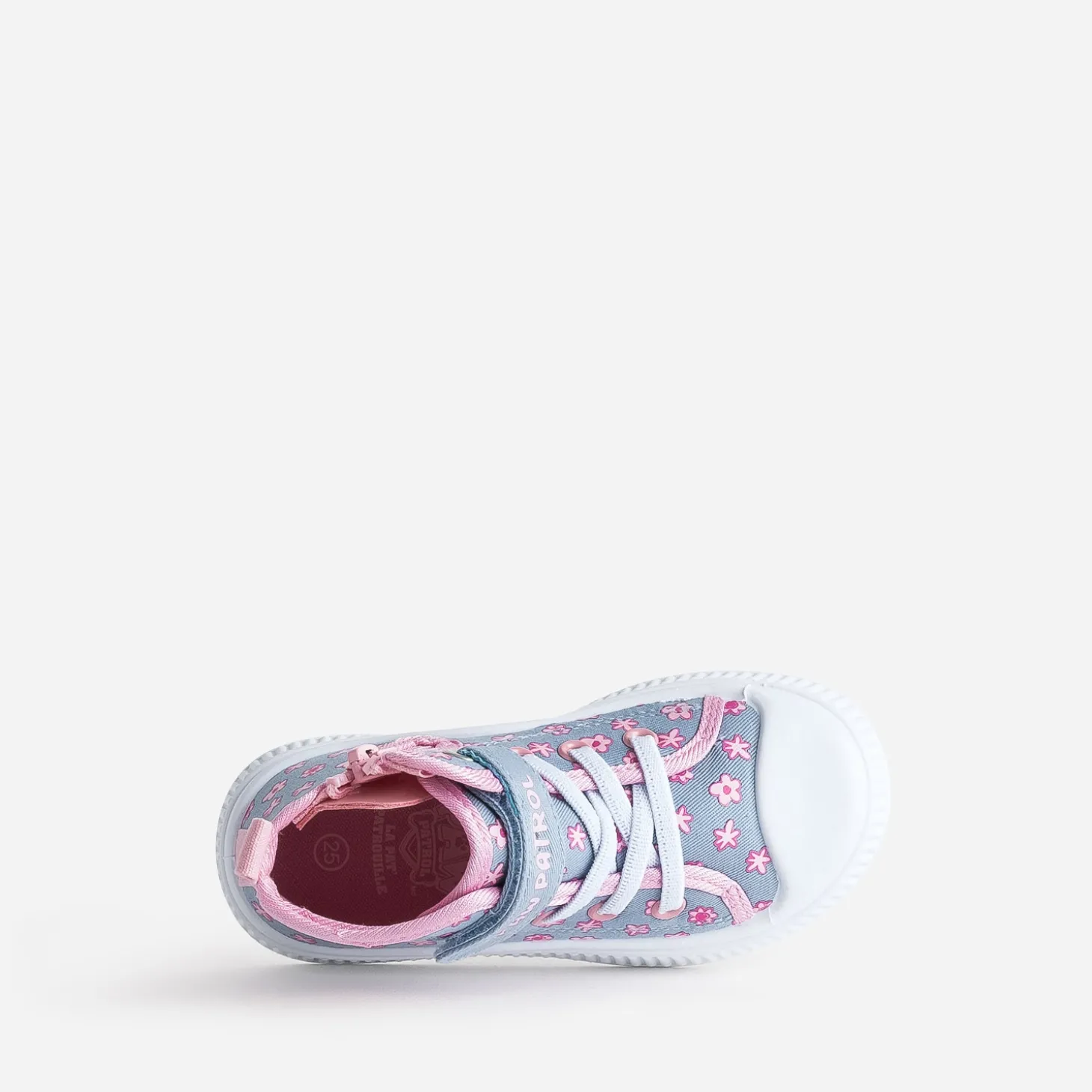 Basket PAT PATROUILLE bleue toile fleurie