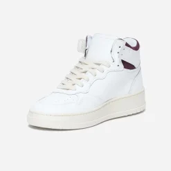Basket TEXTO blanche et bordeaux