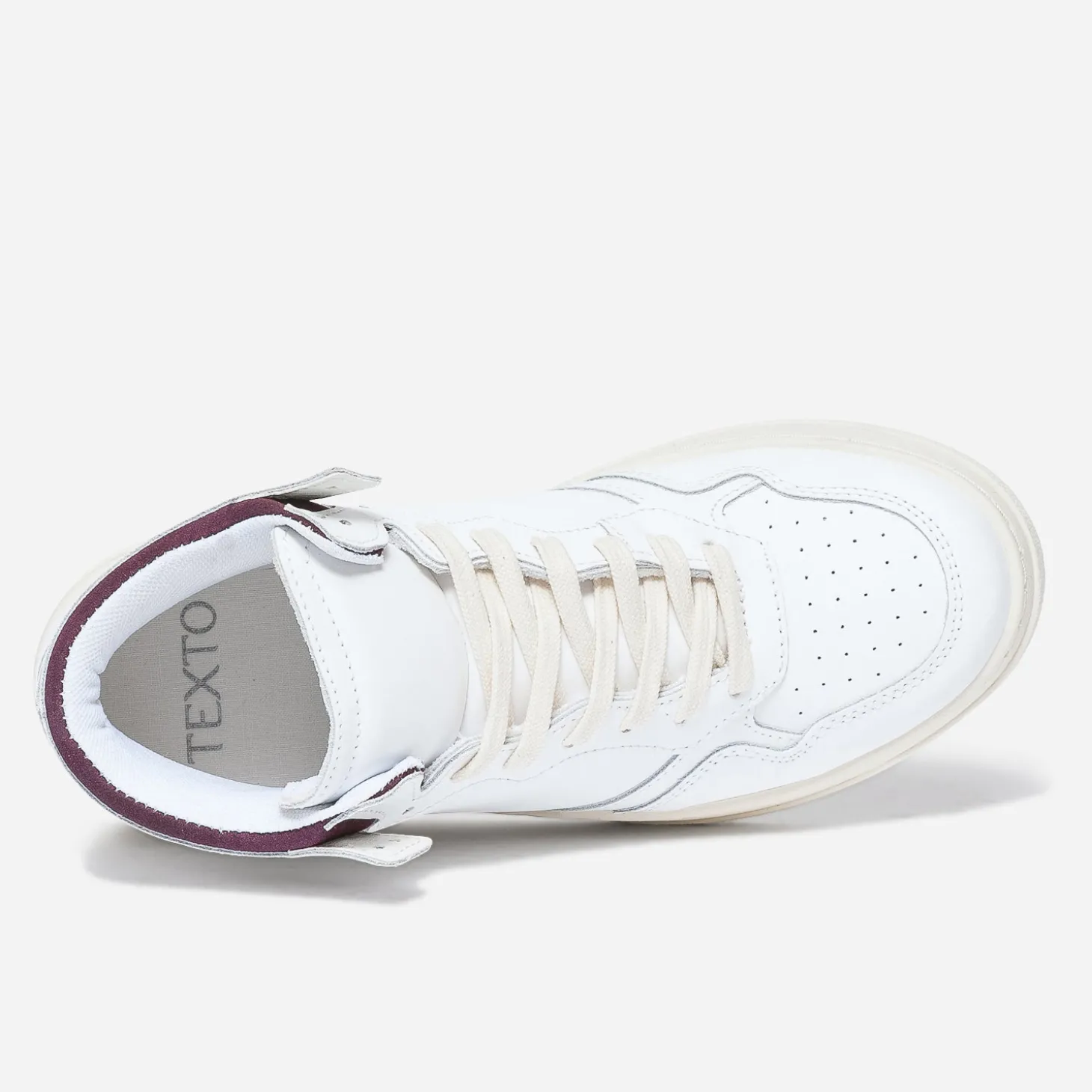 Basket TEXTO blanche et bordeaux