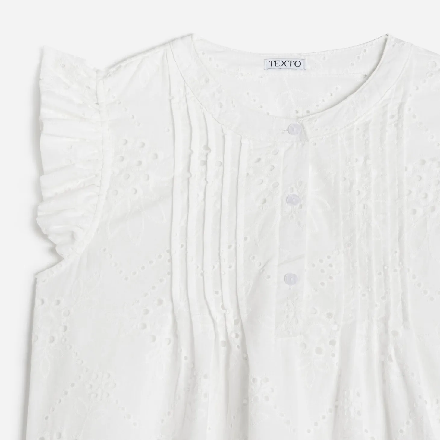 Blouse TEXTO blanche broderies anglaises