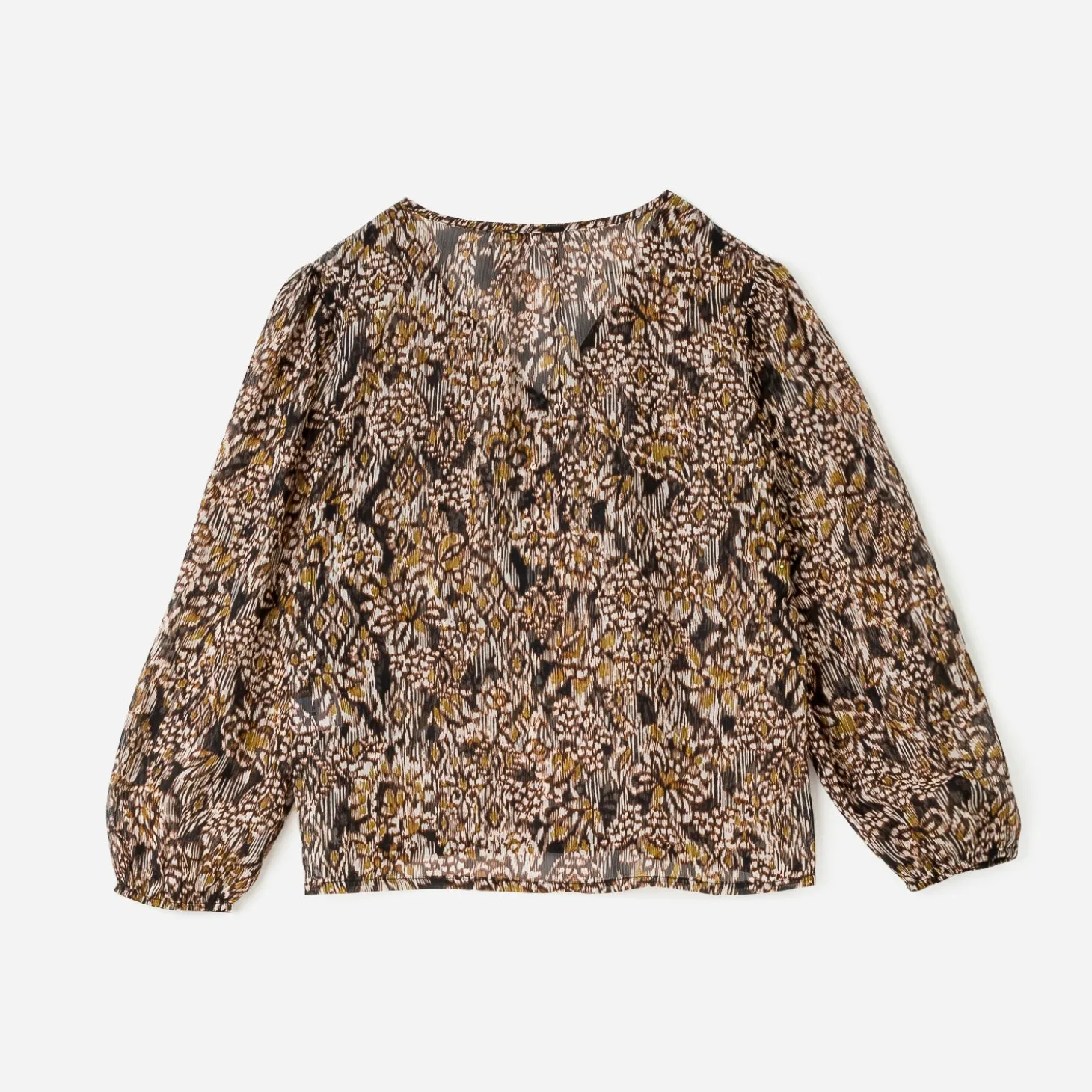 Blouse TEXTO marron à imprimé ethnique floral