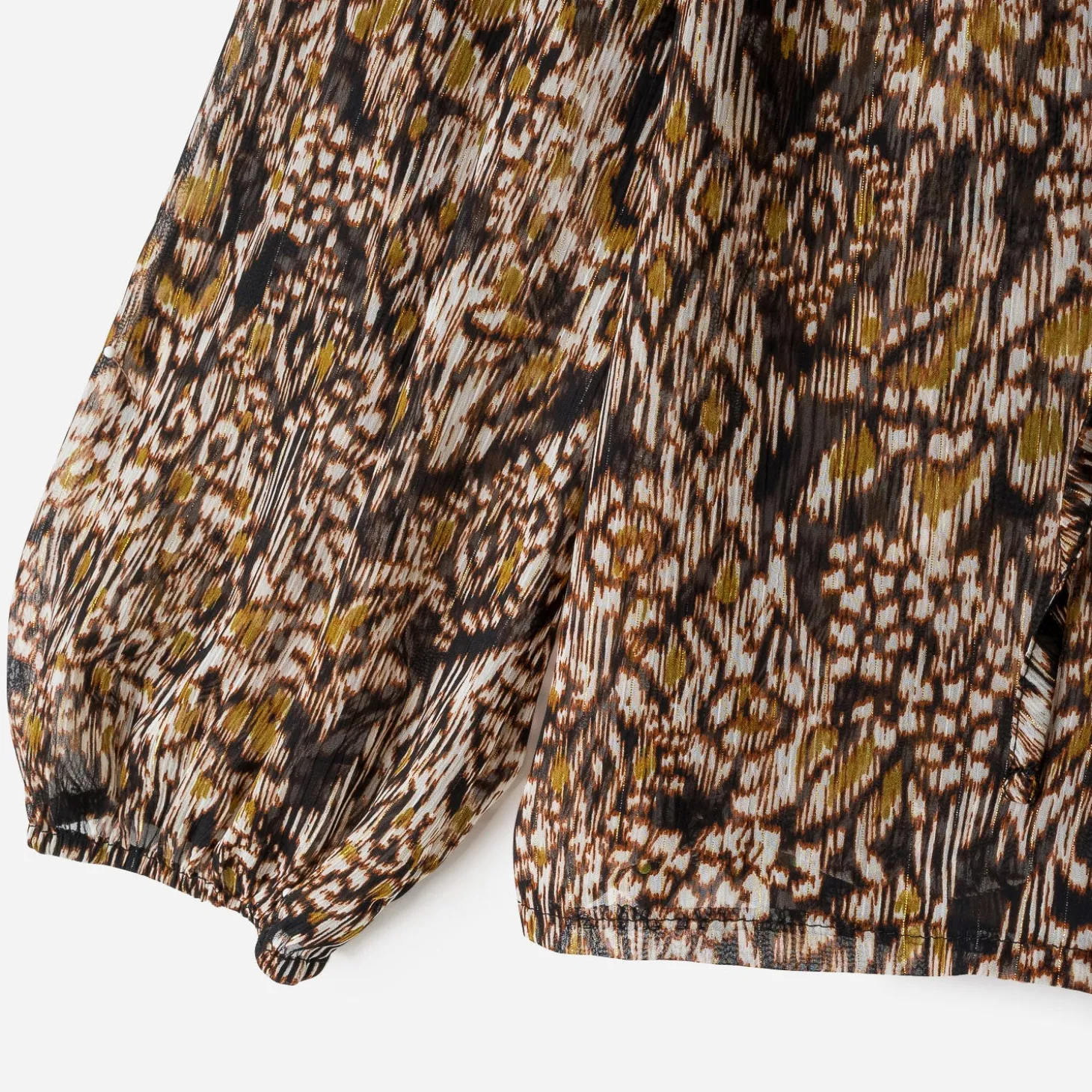 Blouse TEXTO marron à imprimé ethnique floral