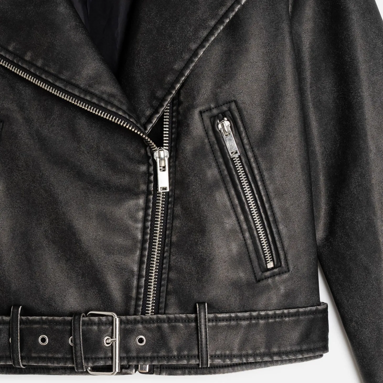 Blouson TEXTO noir esprit motard