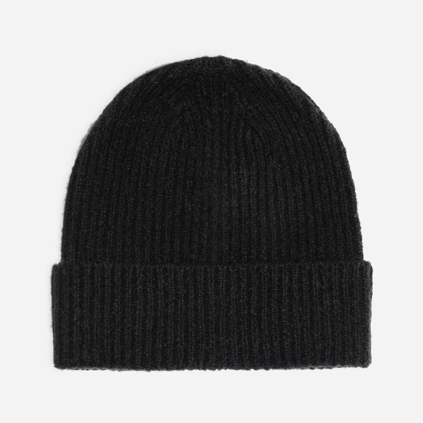 Bonnet noir tricot à revers