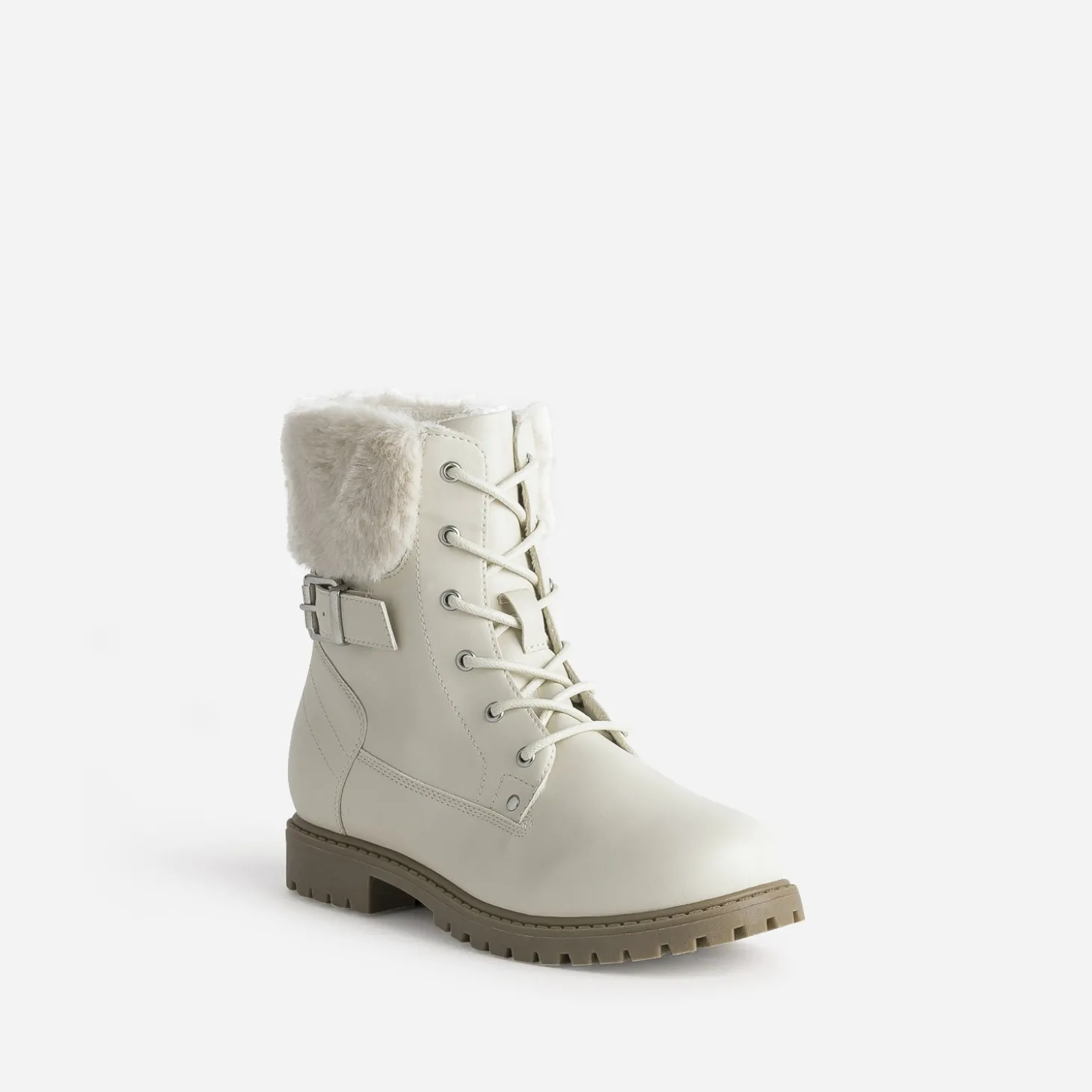 Boots à lacet BUGGY beige fourré