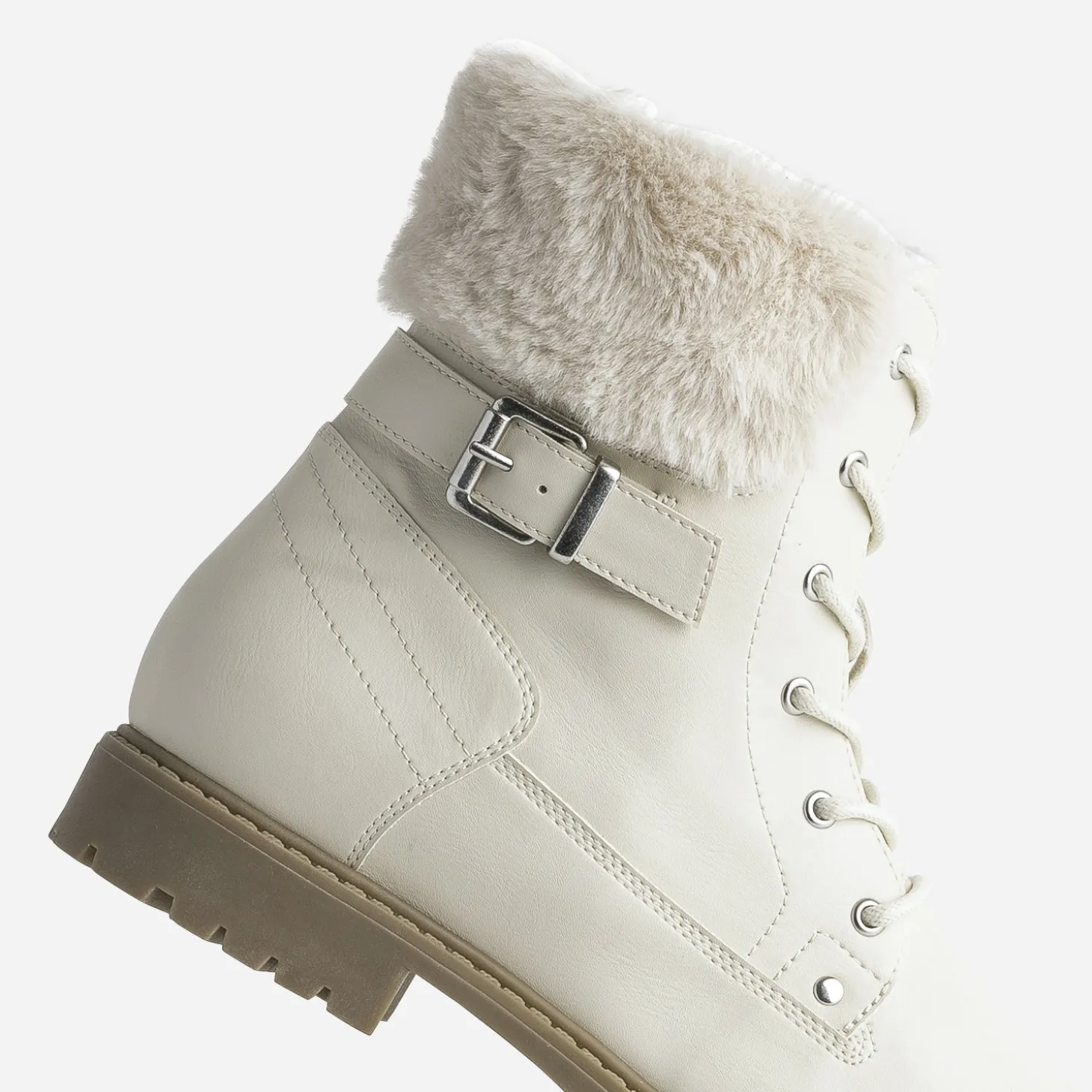 Boots à lacet BUGGY beige fourré