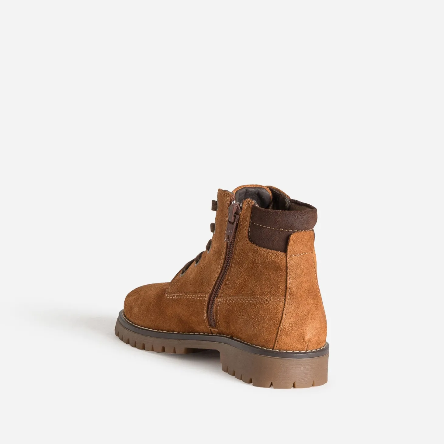 Boots à lacet BUGGY cognac cuir velours