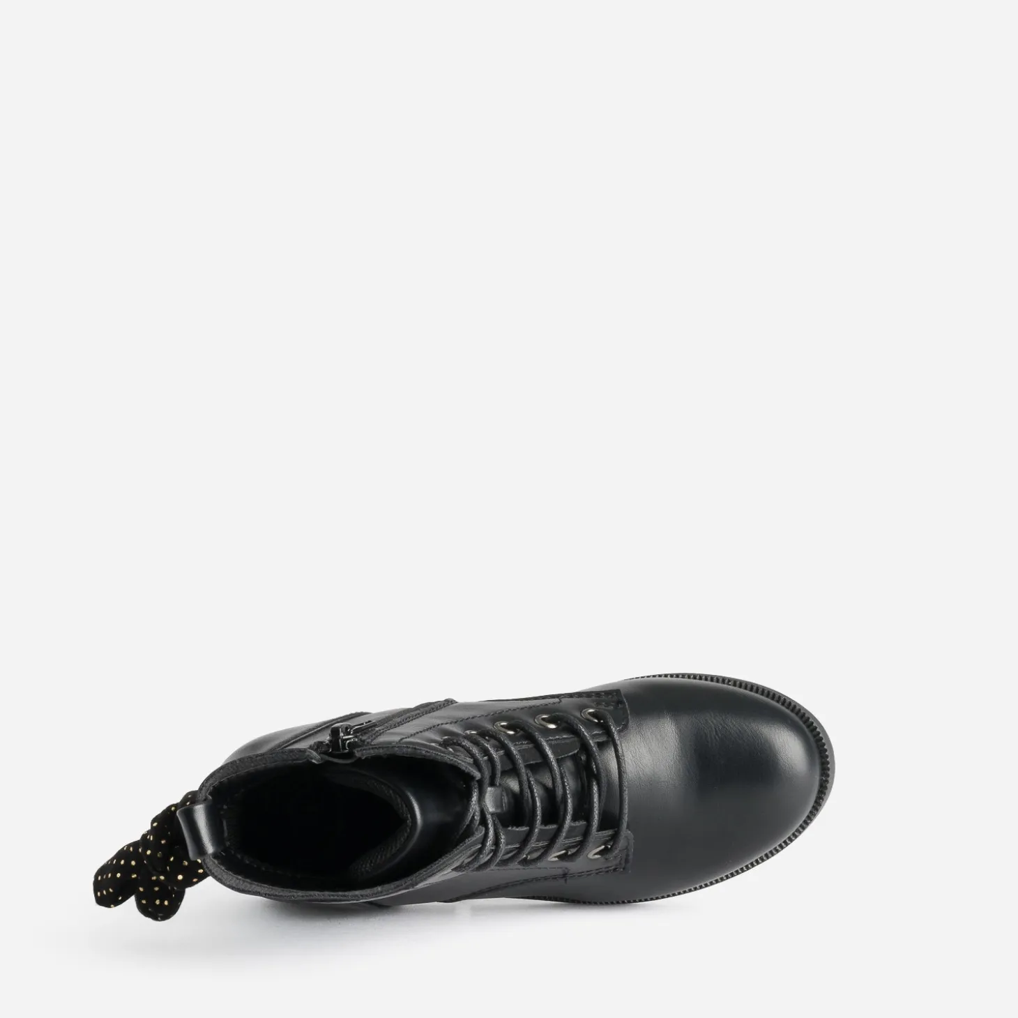 Boots à lacet BUGGY noir avec nœud-pois