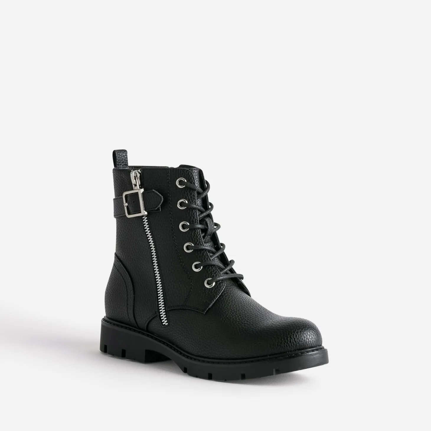 Boots à lacet BUGGY noir avec zip côté