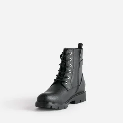 Boots à lacet BUGGY noir avec zip côté