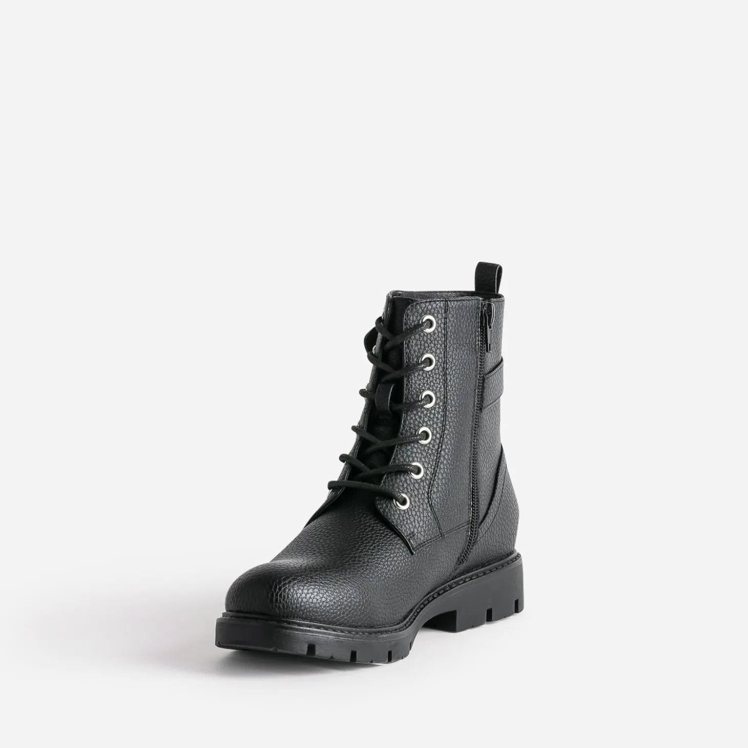 Boots à lacet BUGGY noir avec zip côté