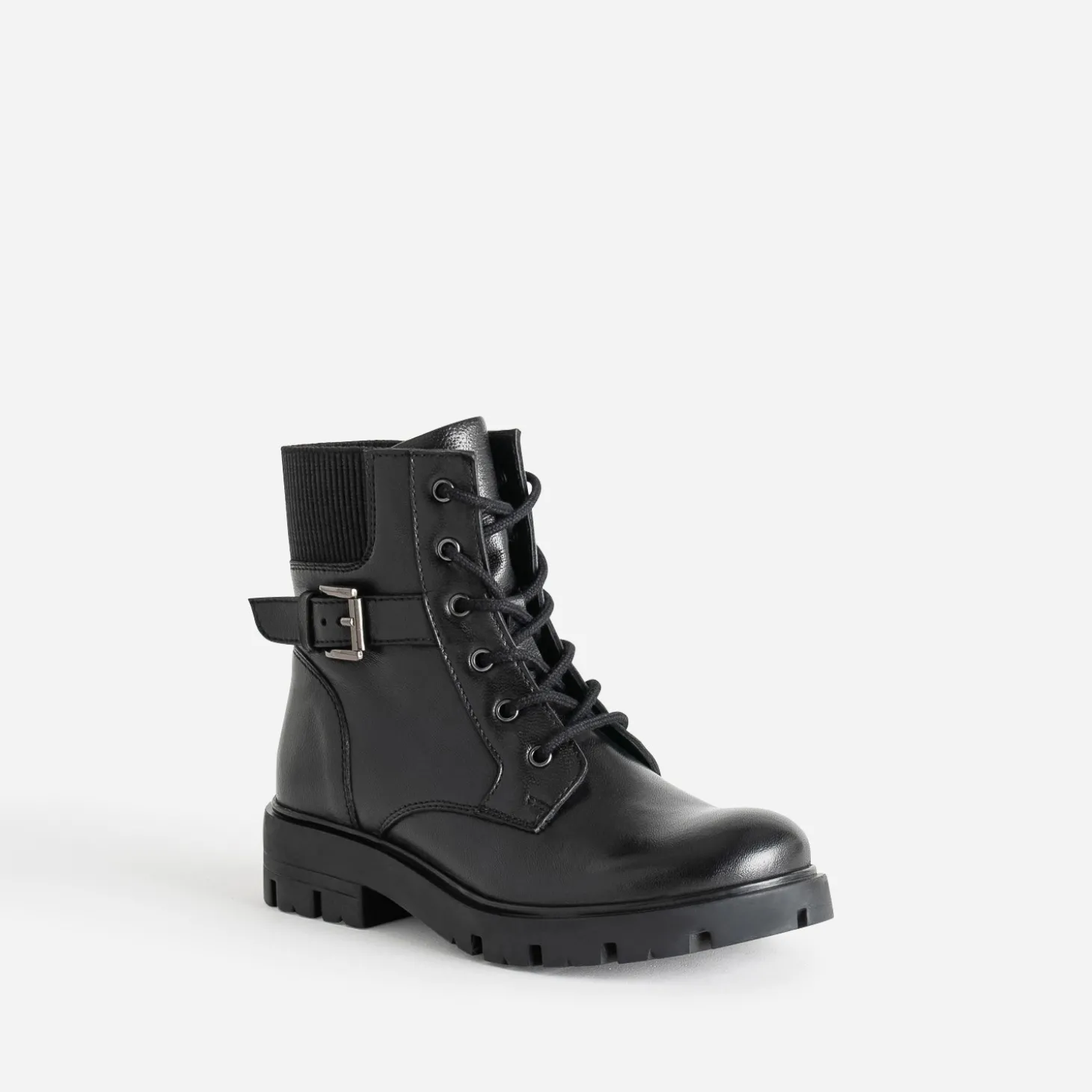 Boots à lacet BUGGY noir en cuir