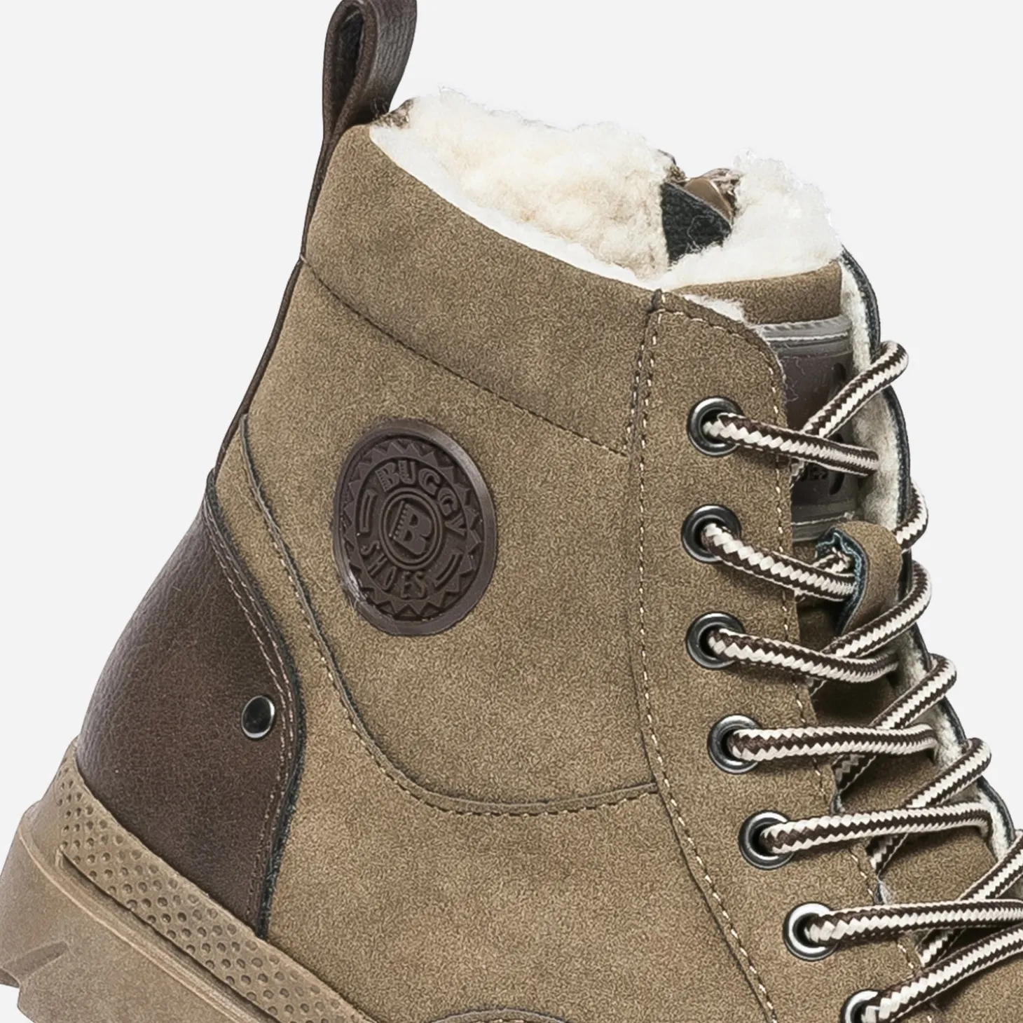 Boots à lacet BUGGY taupe suédé et fourré