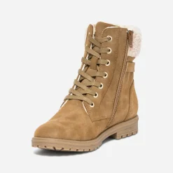 Boots à lacet camel fourré
